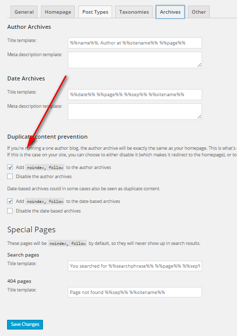 setting yoast plugin