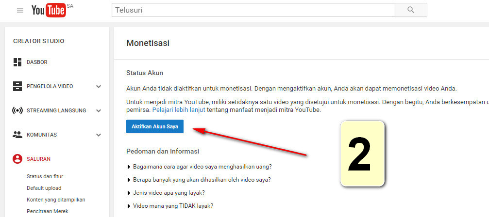 daftar adsense youtube