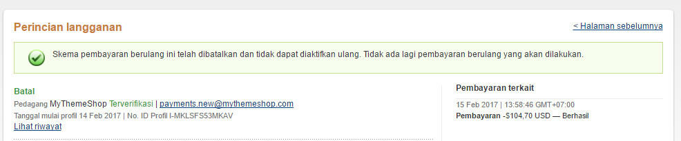 Tekan batal untuk melakukan pembatalan.
