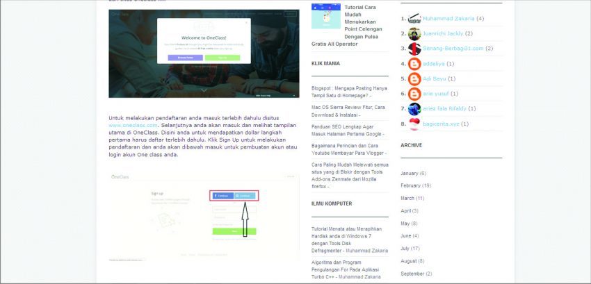 Membuat daftar Komentator