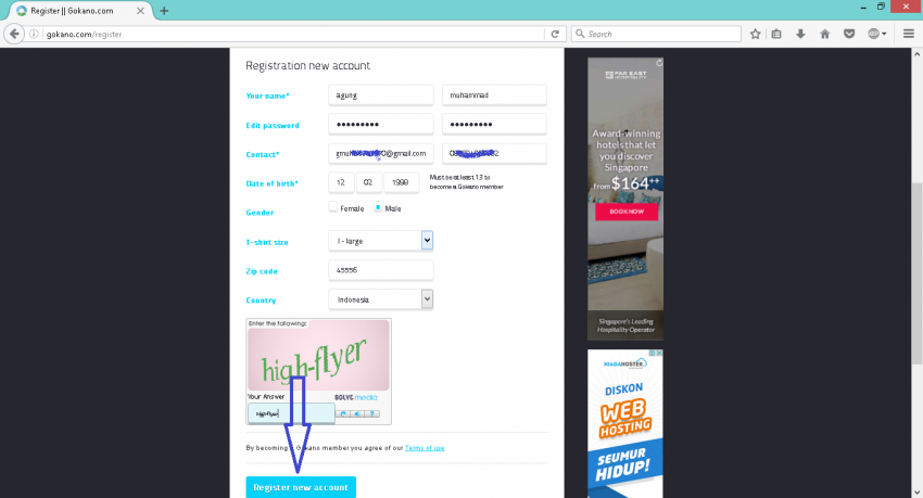 Mendapatkan hadiah gratis