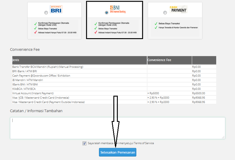 Konfirmasi pembayaran domain murah