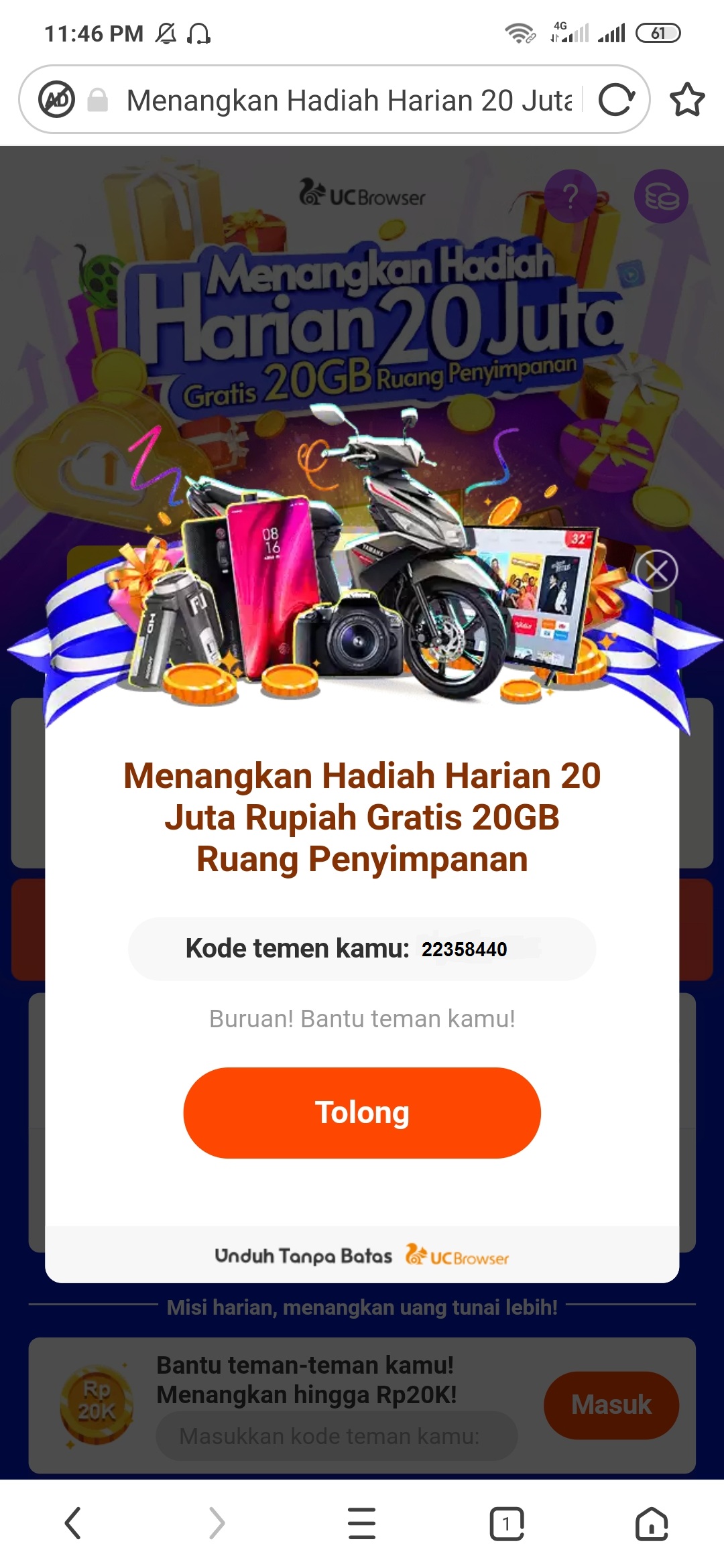 hadiah uc news terbaru