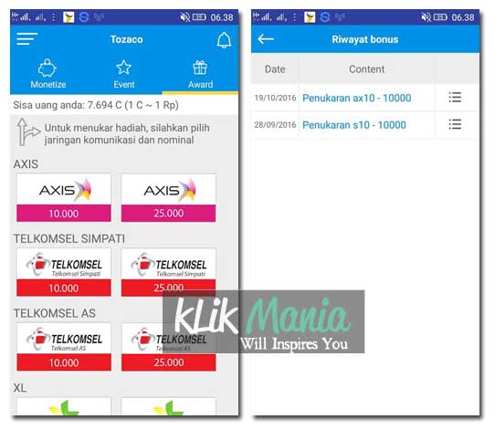 Aplikasi Pulsa Gratis