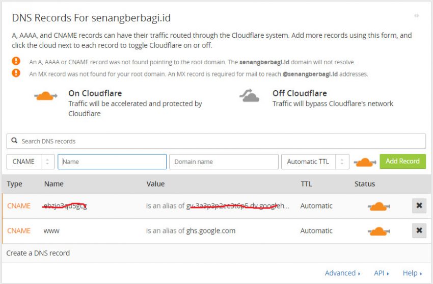 seting cnam domain indonesia