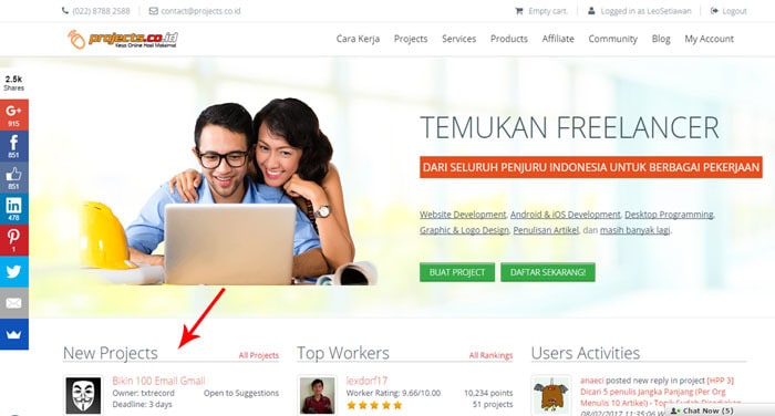 Projects.co.id Situs Freelance di Indonesia
