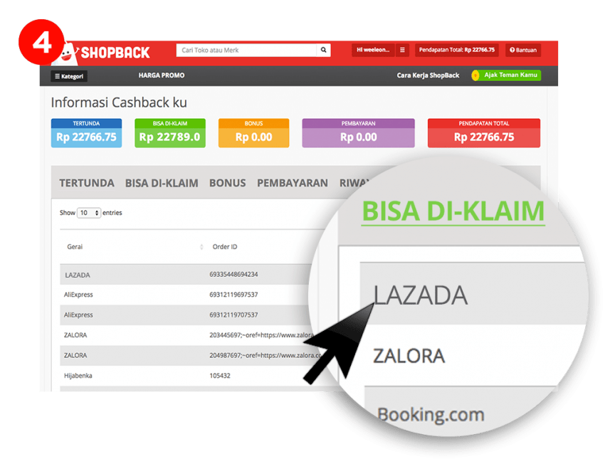 Status dapat di klaim