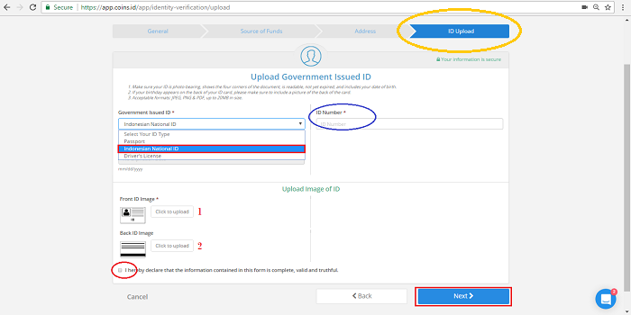 ID national pilih KTP sebagai verifikasi Coins id