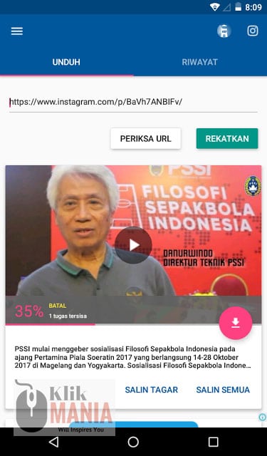 Cara Download Video Instagram