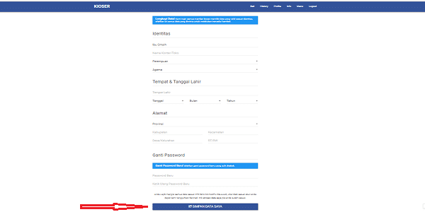 Cara Mengisi form pendaftaran lengkap di kioser