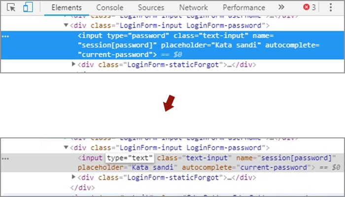cara mudah koreksi password