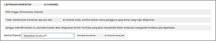 melaporkan channel youtube orang lain