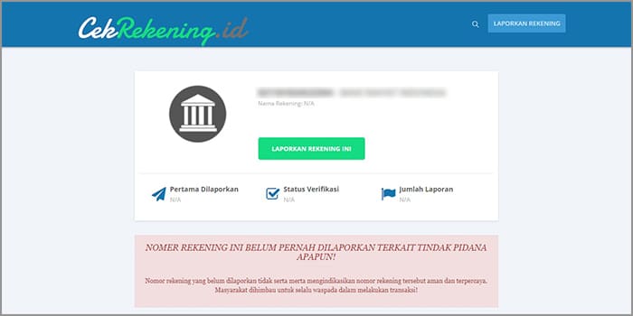 cara mudah mengecek rekening penipu