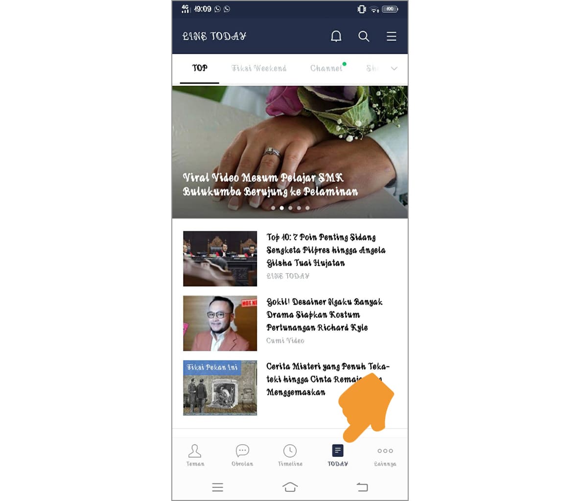 melihat jadwal film di line