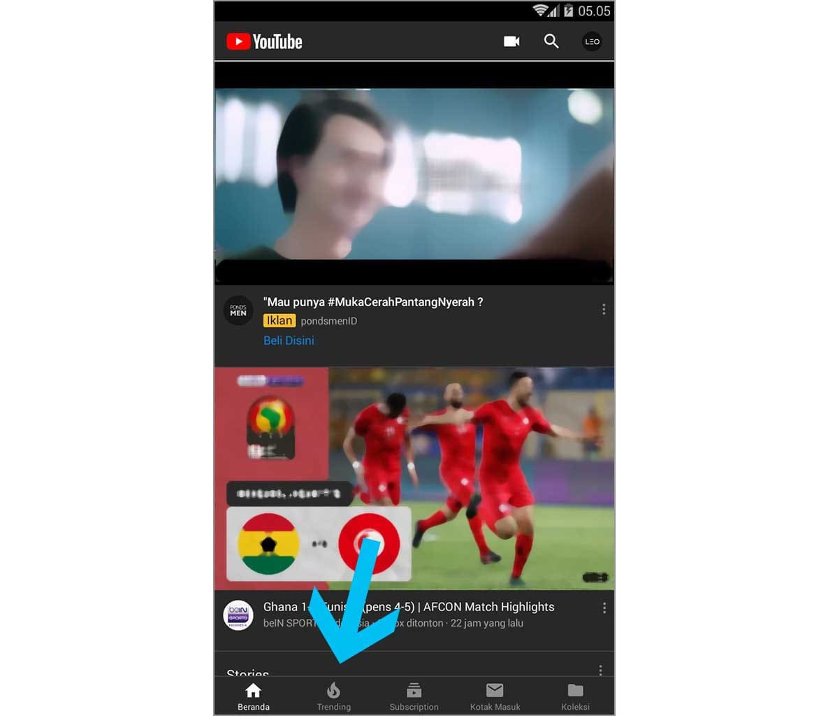 cara melihat trending youtube