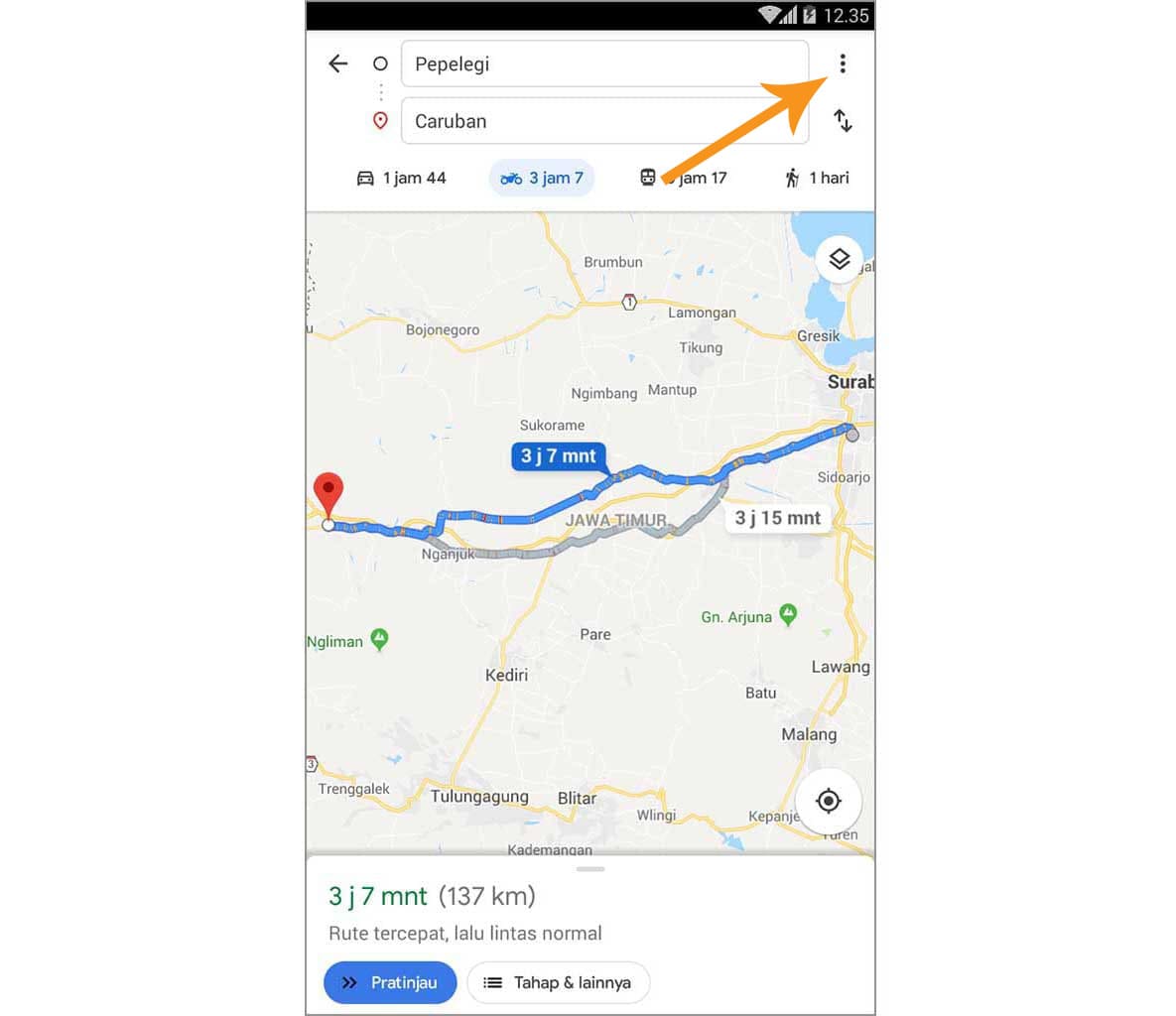 cara mematikan opsi rute