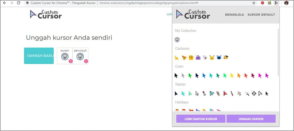 cara mengganti kursor mouse di google chrome