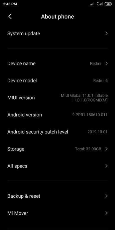 Redmi 8A MIUI 11