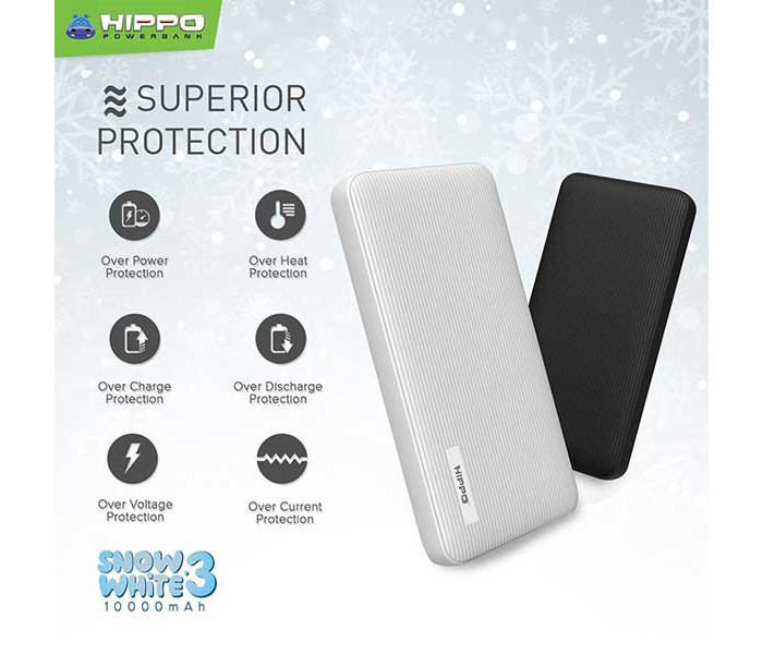 Hippo Power Bank Snow White 3 10000 mAh
