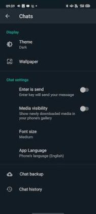 WhatsApp Dark Theme