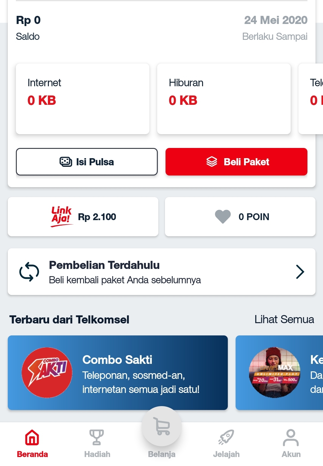 Mytelkomsel Paket telkomsel simpati 25GB cuma Rp 45ribu