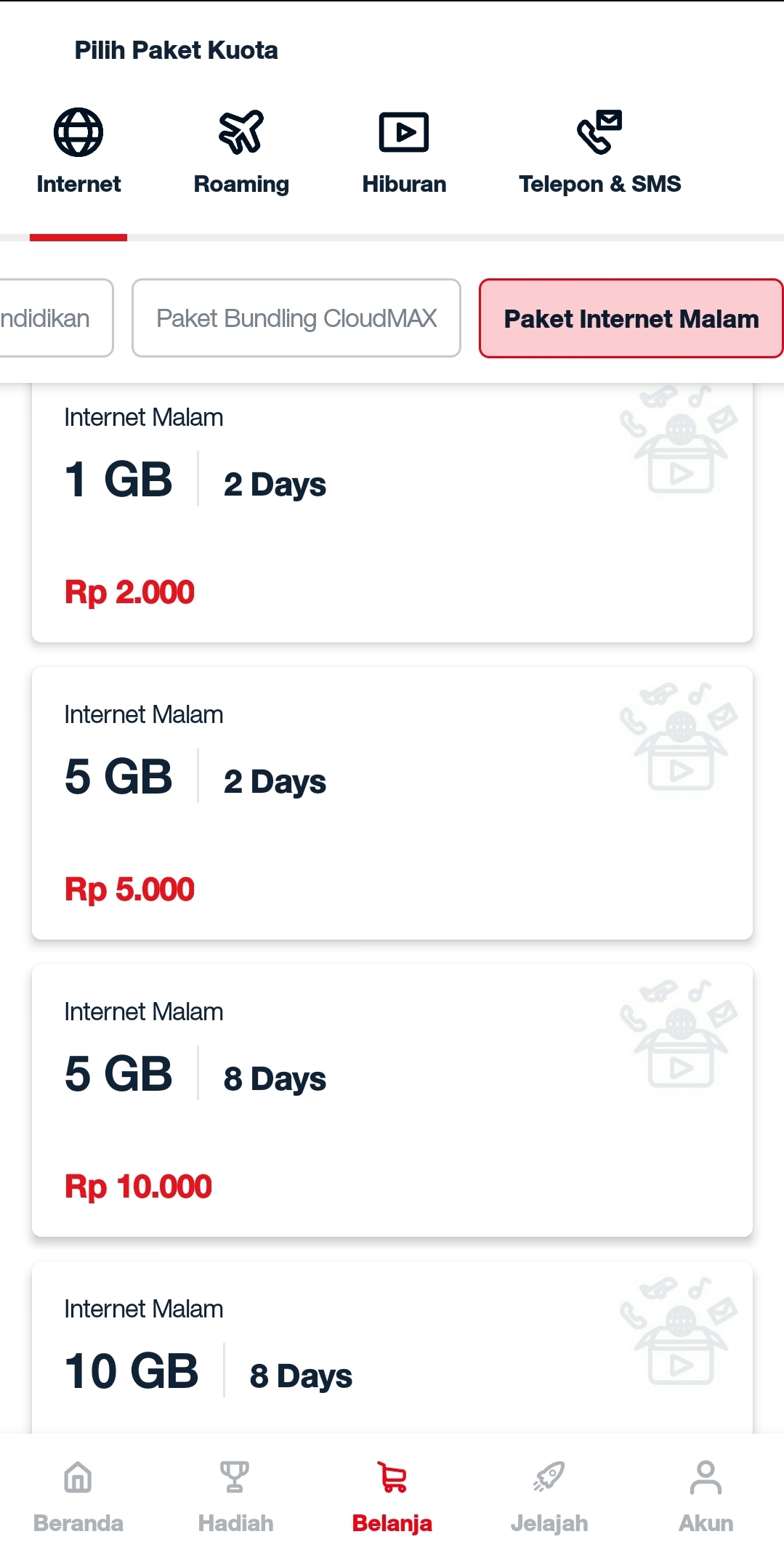 Paket Internet Malam Telkomsel